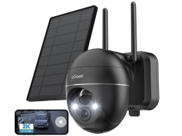 Security Cameras Wireless Outdoor, 2K Solar Security Camera System 360° PTZ with Spotlight & Siren, ieGeek 2.4Ghz Outdoor Security Cameras,Color Night Vision, Work with Alexa, PIR, 2-Way Talk, IP65